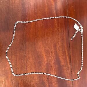 Lia Sophia Necklace NWT Silver tone Chain Link Minimalist 30" - 32.5" Long